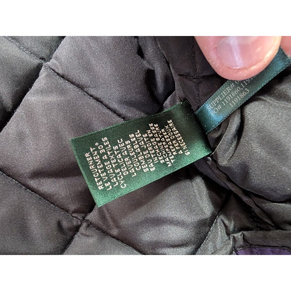 Lauren Ralph Lauren Quilted Jacket Womens 2X Purple Barn Corduroy Trim - Picture 10 of 16